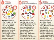 Особенности питания по группе крови Группа крови предпочтения в еде